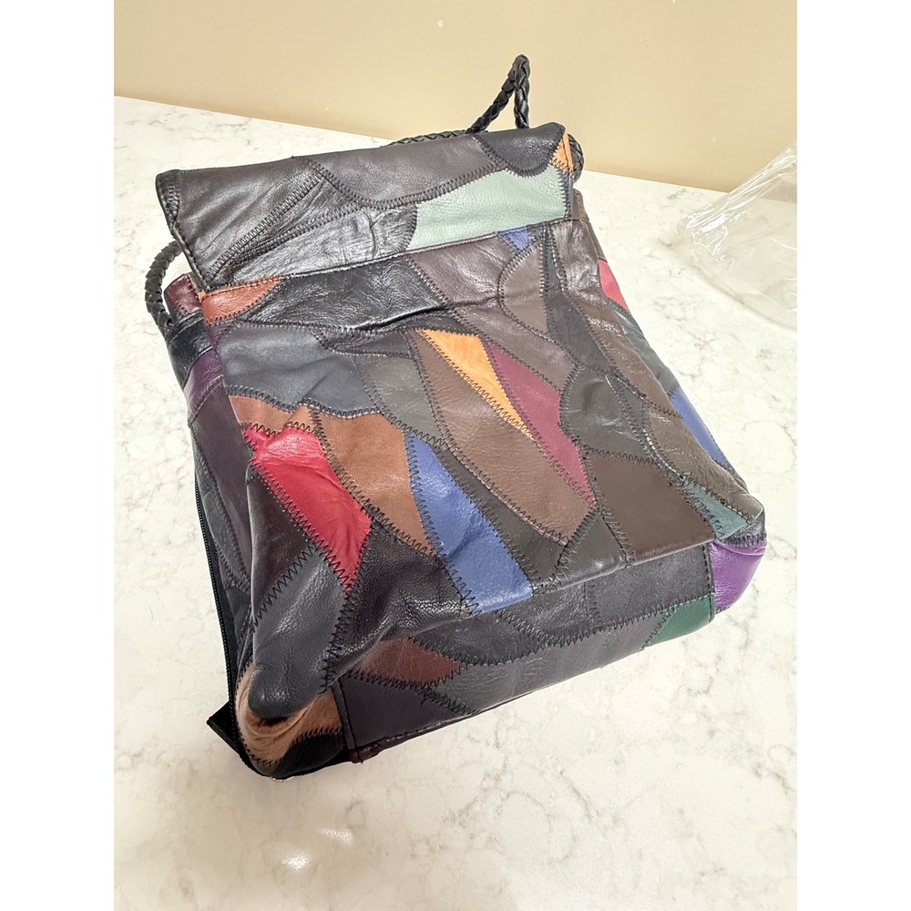 Unique Patchwork Leather Shoulder Bag Crossbody M… - image 8